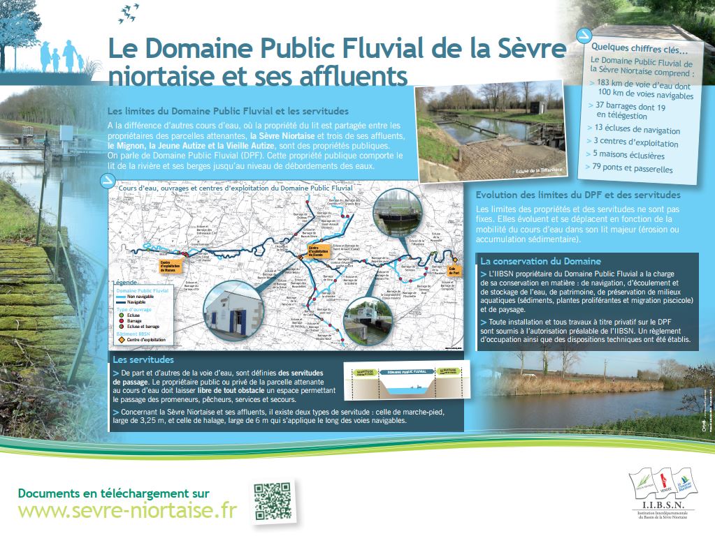Panneau "Le domaine public fluvial de la Sèvre niortaise et ses affluents"